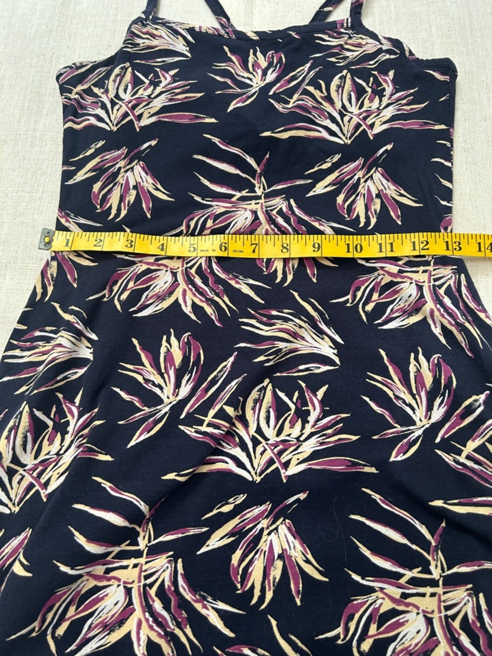 Pact Organic Cotton Dress Size S Navy Floral Midi Tank Resortwear Boat - Picture 12 of 15